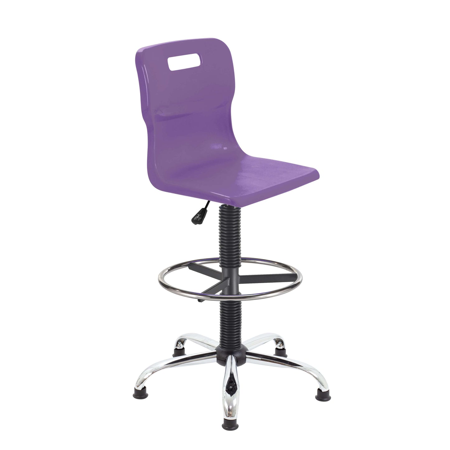 Titan Swivel Senior Chair with Chrome Base, Castors and D-Kit | Size 5-6 | Fixed D-Kit | Purple/Chrome