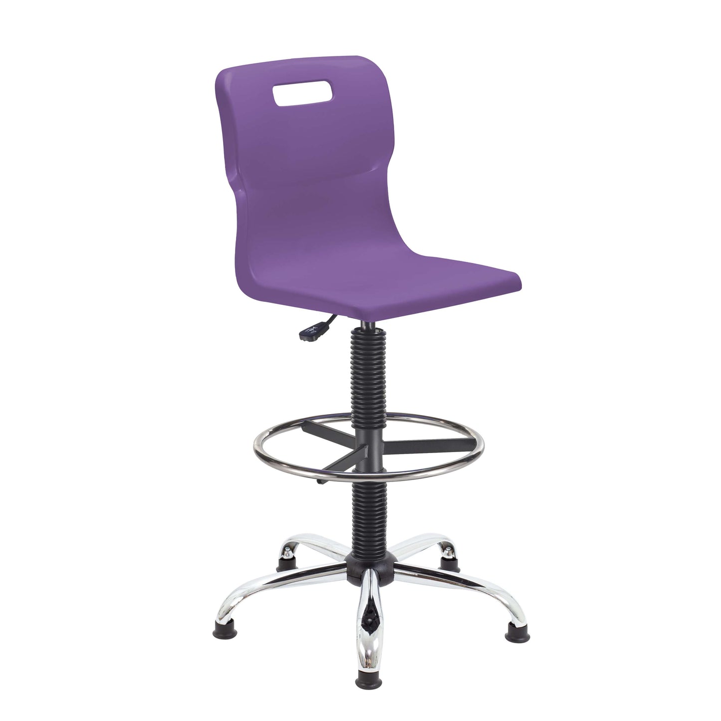 Titan Swivel Senior Chair with Chrome Base, Castors and D-Kit | Size 5-6 | Adjustable D-Kit | Purple/Chrome