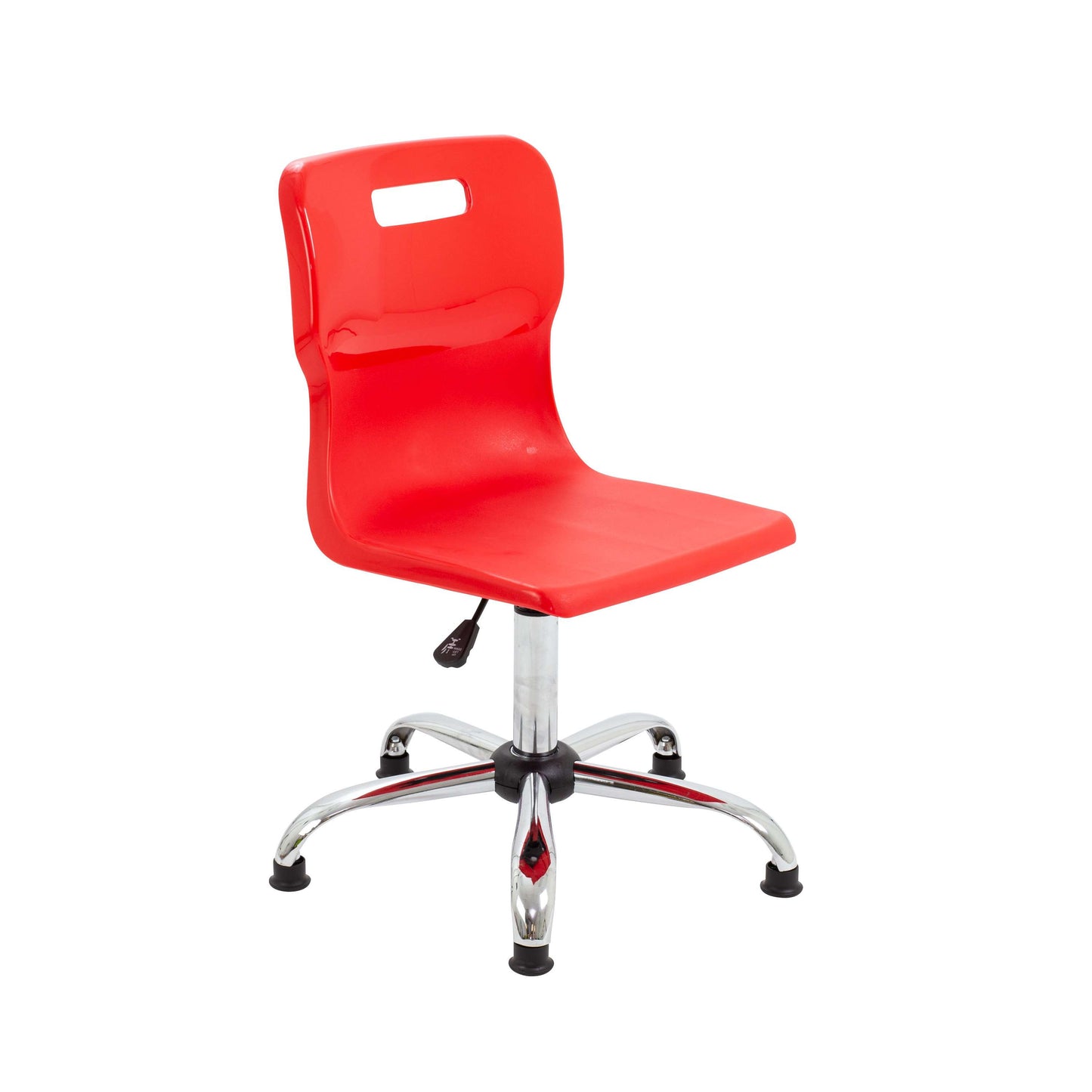 Titan Swivel Senior Chair with Chrome Base and Glides | Size 5-6 | Red/Chrome