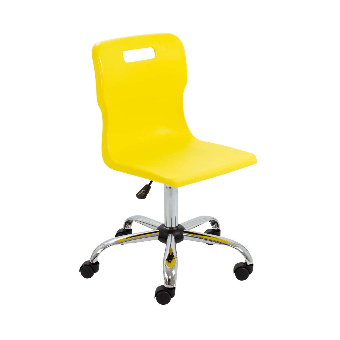 Titan Swivel Senior Chair with Chrome Base and Castors | Size 5-6 | Yellow/Chrome