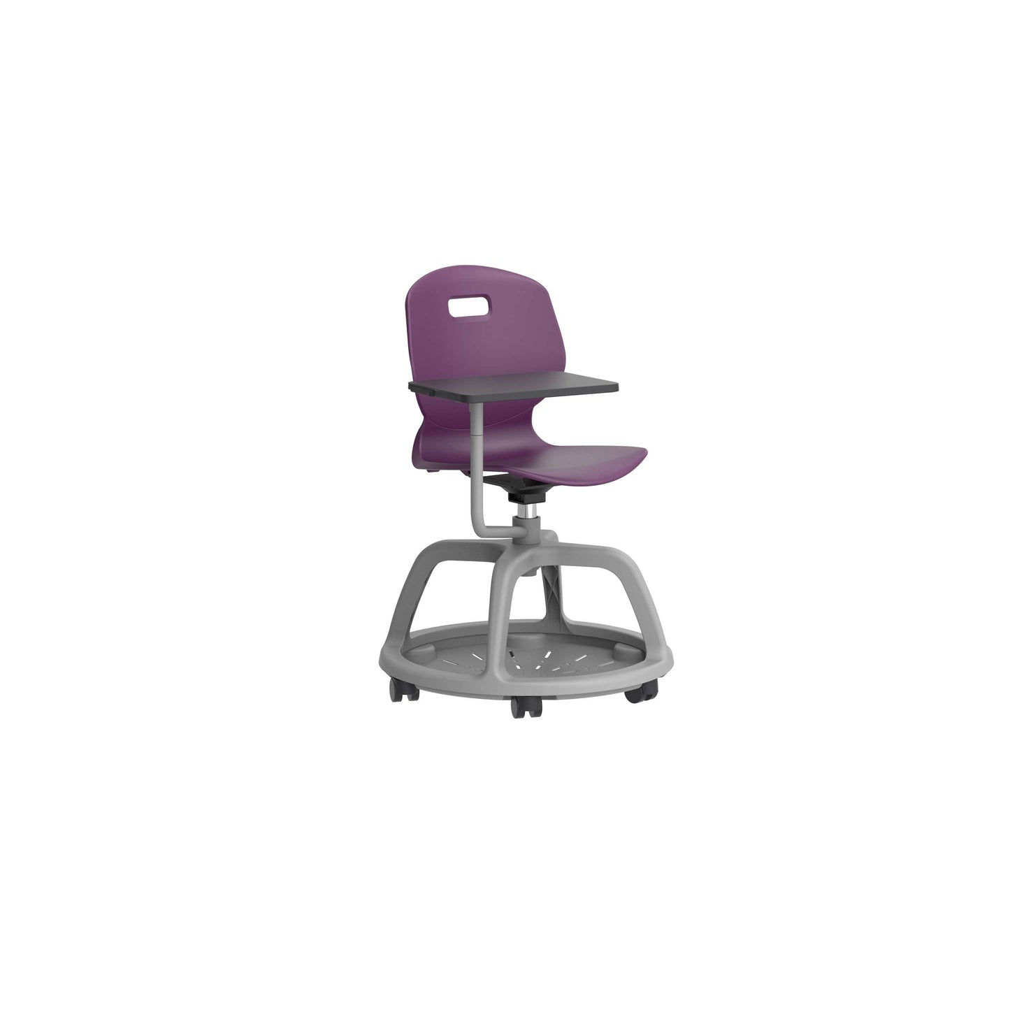 Titan Arc Community Swivel Chair with Arm Tablet | Grape