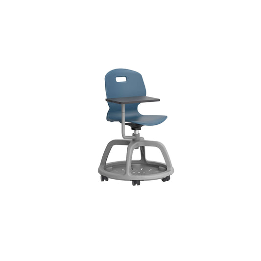 Titan Arc Community Swivel Chair with Arm Tablet | Steel Blue
