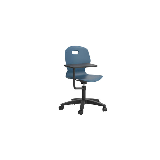 Titan Arc Swivel Chair with Arm Tablet | Steel Blue