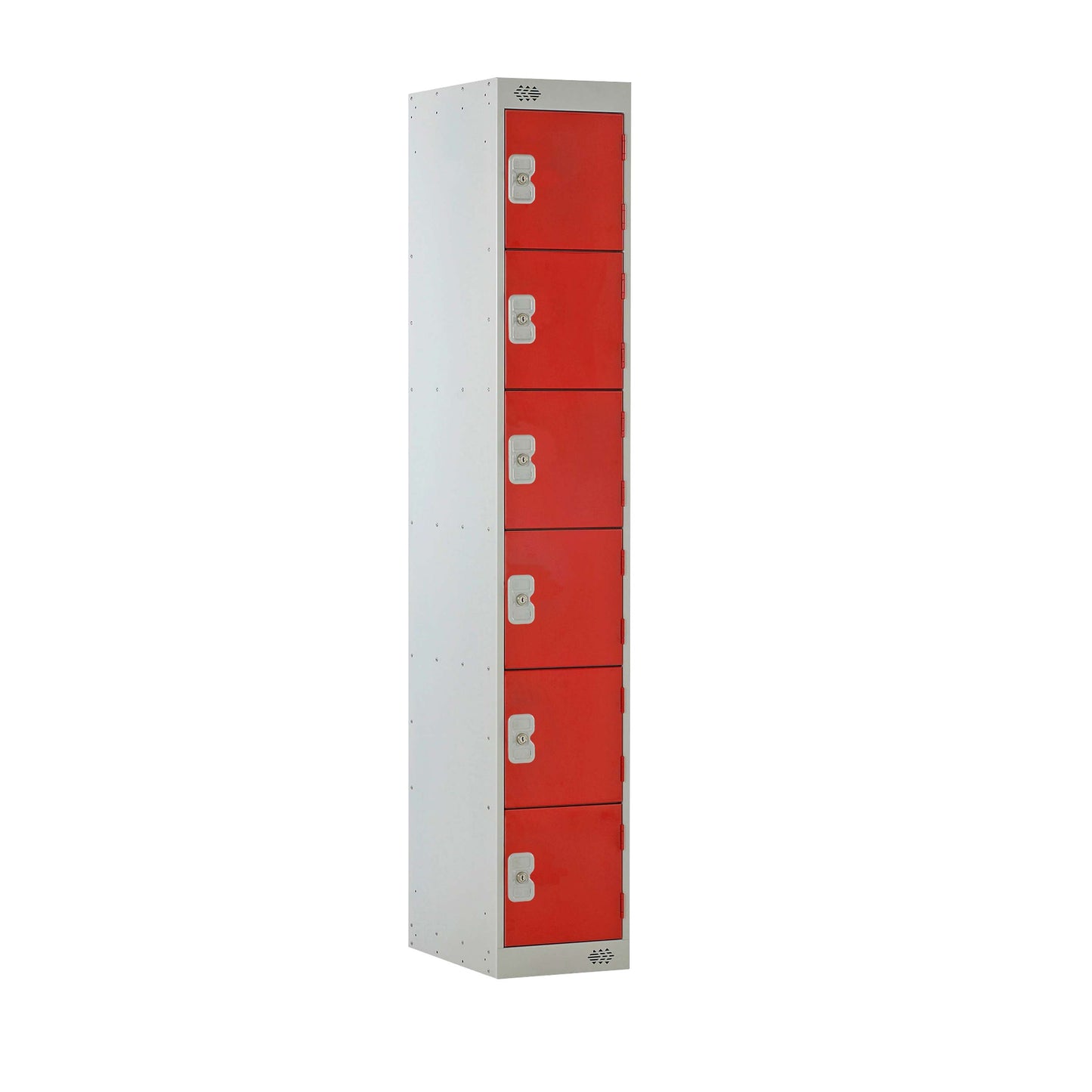 Locker | 6 Door | 300mm Deep | Red/Grey