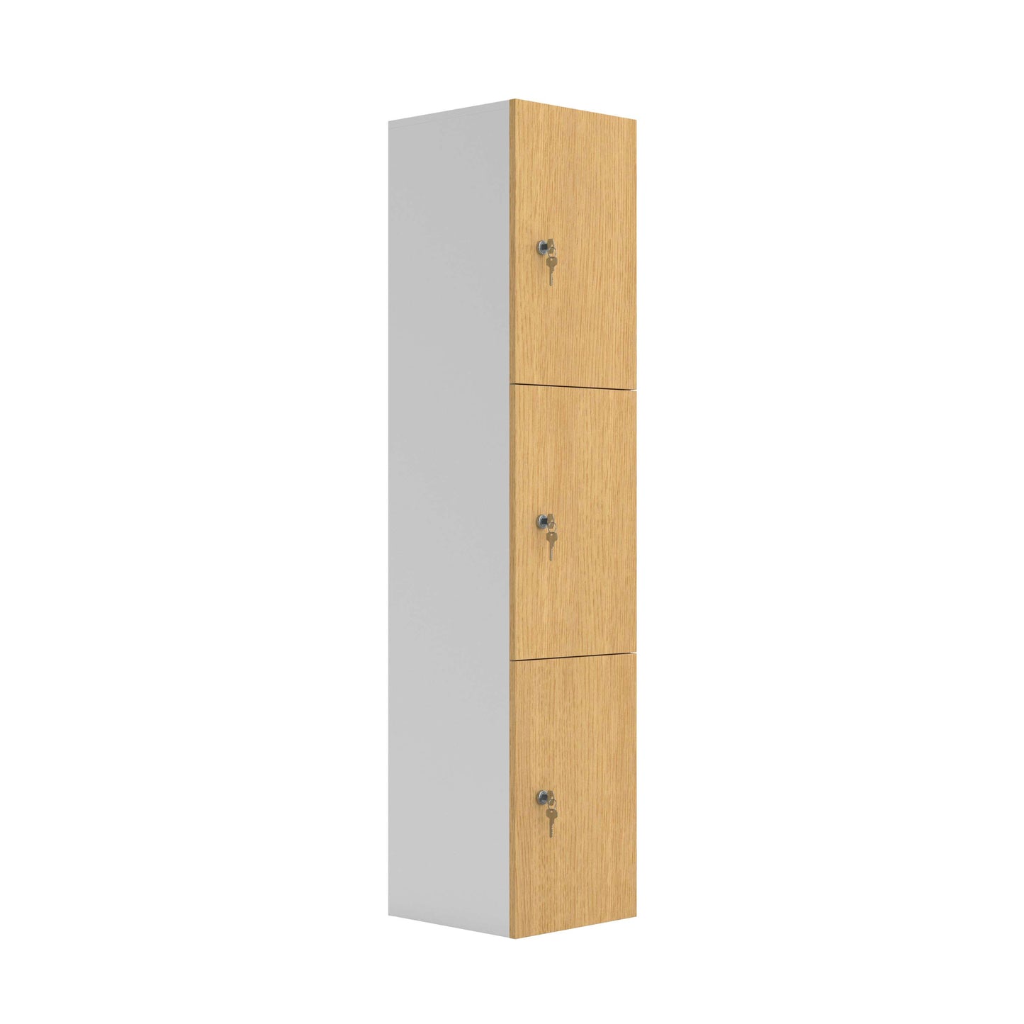 Wooden Locker (FSC) | 3 Doors | Sorano Oak