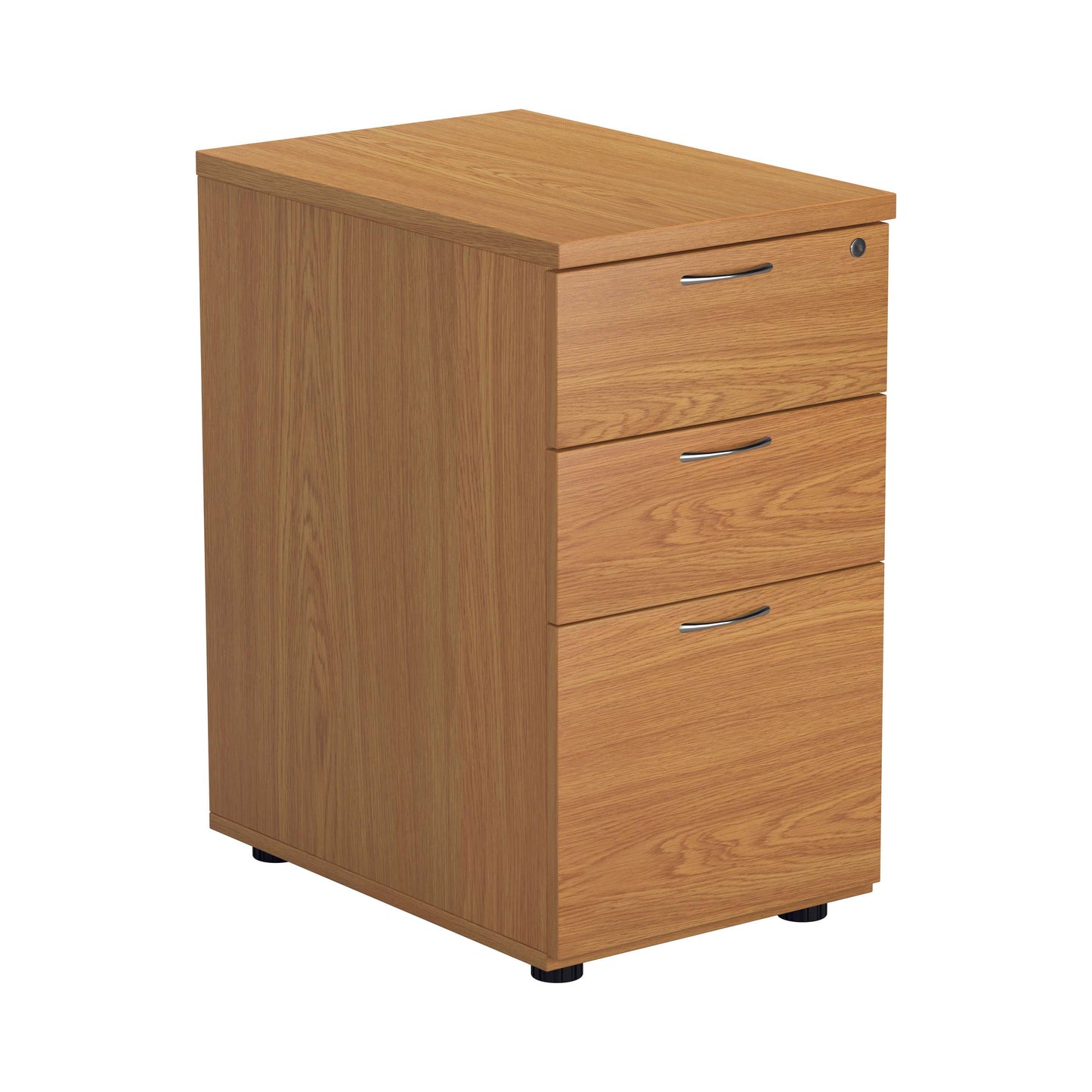 Essentials Desk High 3 Drawer Pedestal (FSC) | 600 Deep | Nova Oak