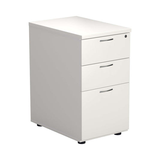 Essentials Desk High 3 Drawer Pedestal (FSC) | 600 Deep | White