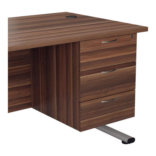 Essentials Fixed Pedestal 3 Drawers (FSC) | Standard | Dark Walnut