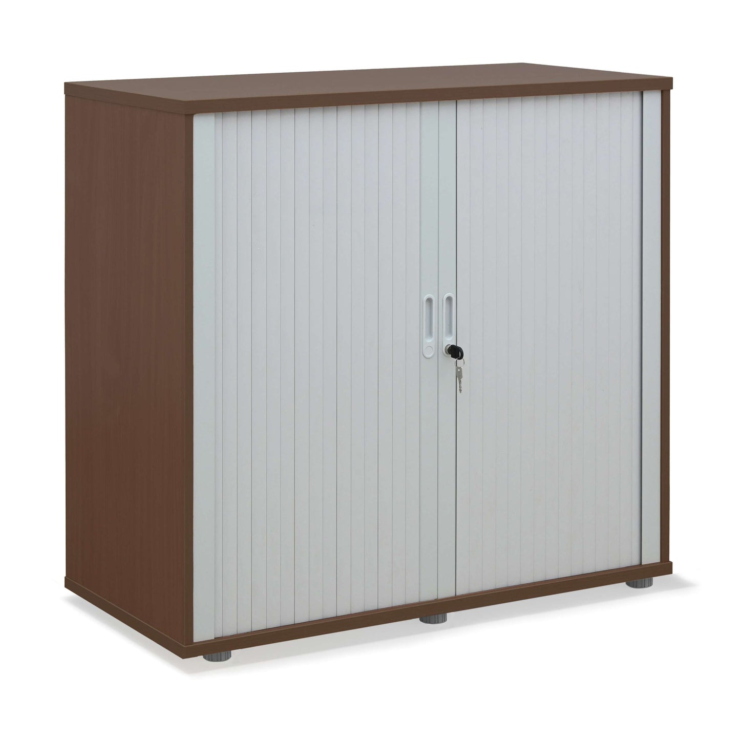 Wooden Side Opening Tambour (FSC) | 1020mm High | Dark Walnut