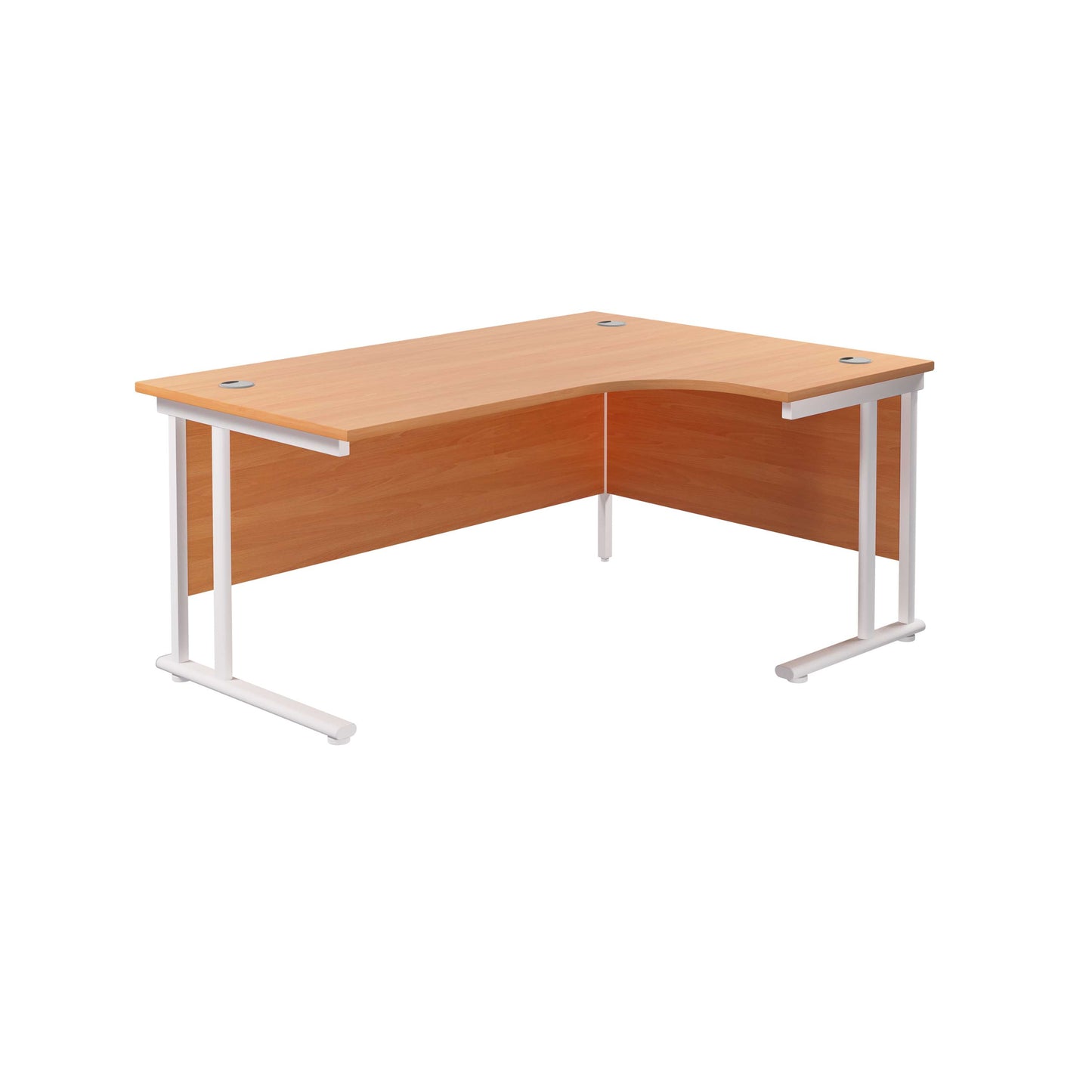 Twin Upright Right Hand Radial Desk (FSC) | 1600X1200 | Beech/White