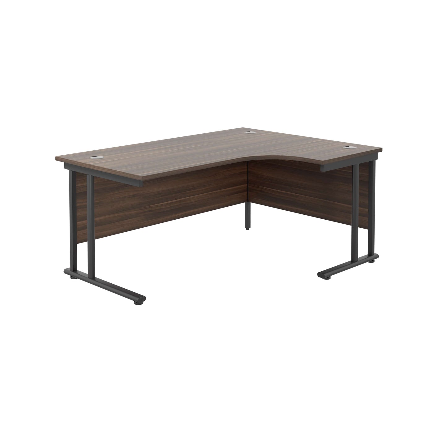 Twin Upright Right Hand Radial Desk (FSC) | 1600X1200 | Dark Walnut/Black