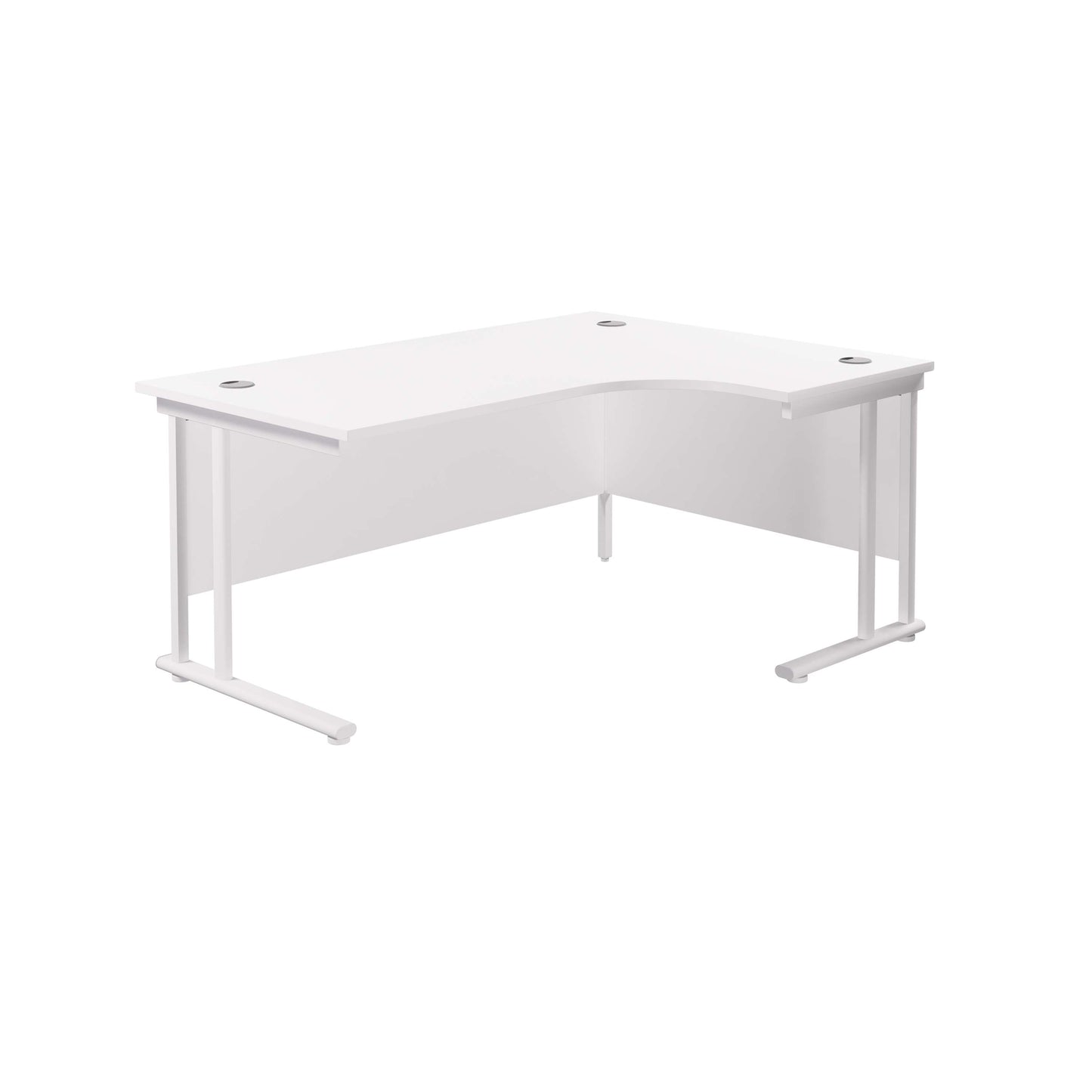 Twin Upright Right Hand Radial Desk (FSC) | 1600X1200 | White/White