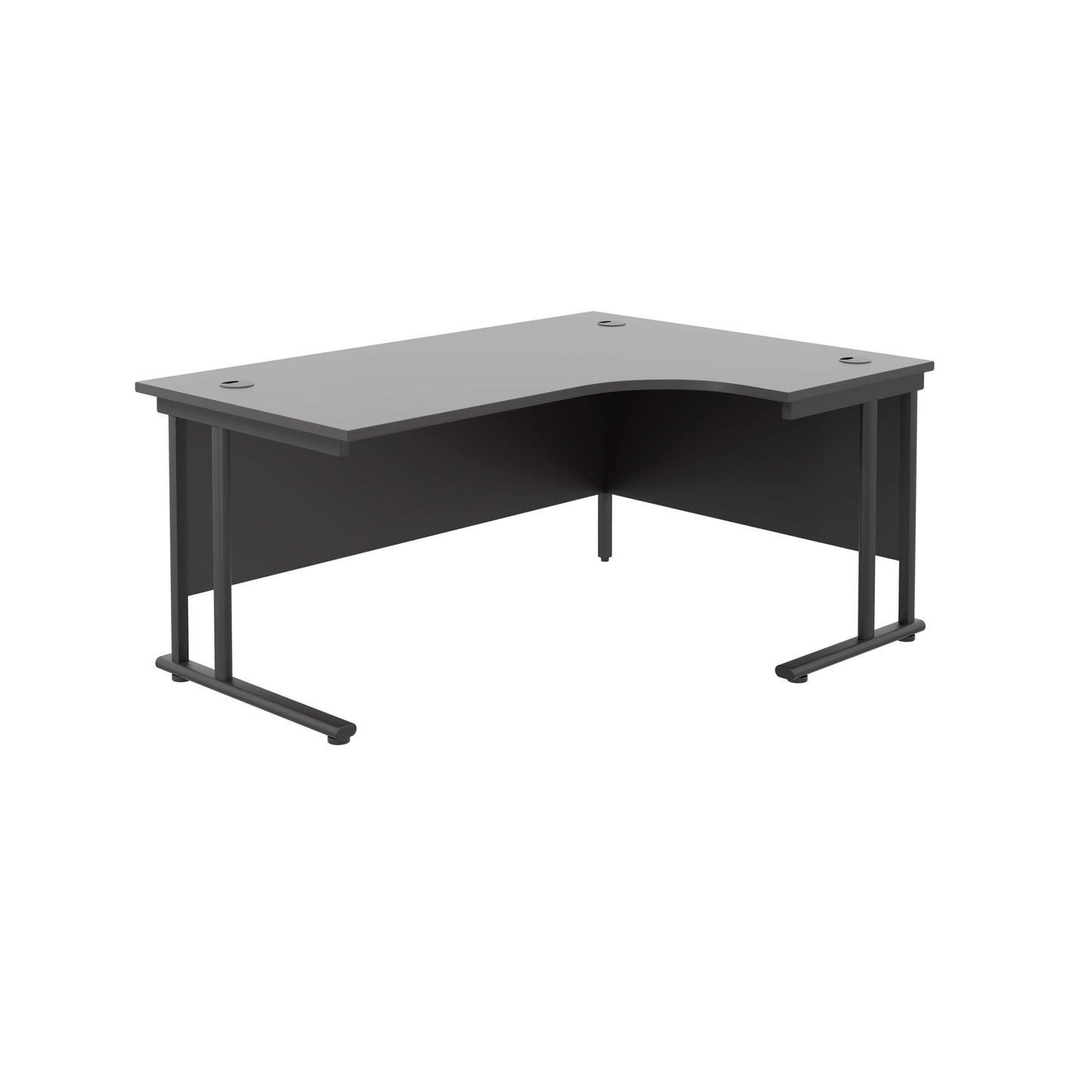 Twin Upright Right Hand Radial Desk (FSC) | 1800X1200 | Black/Black