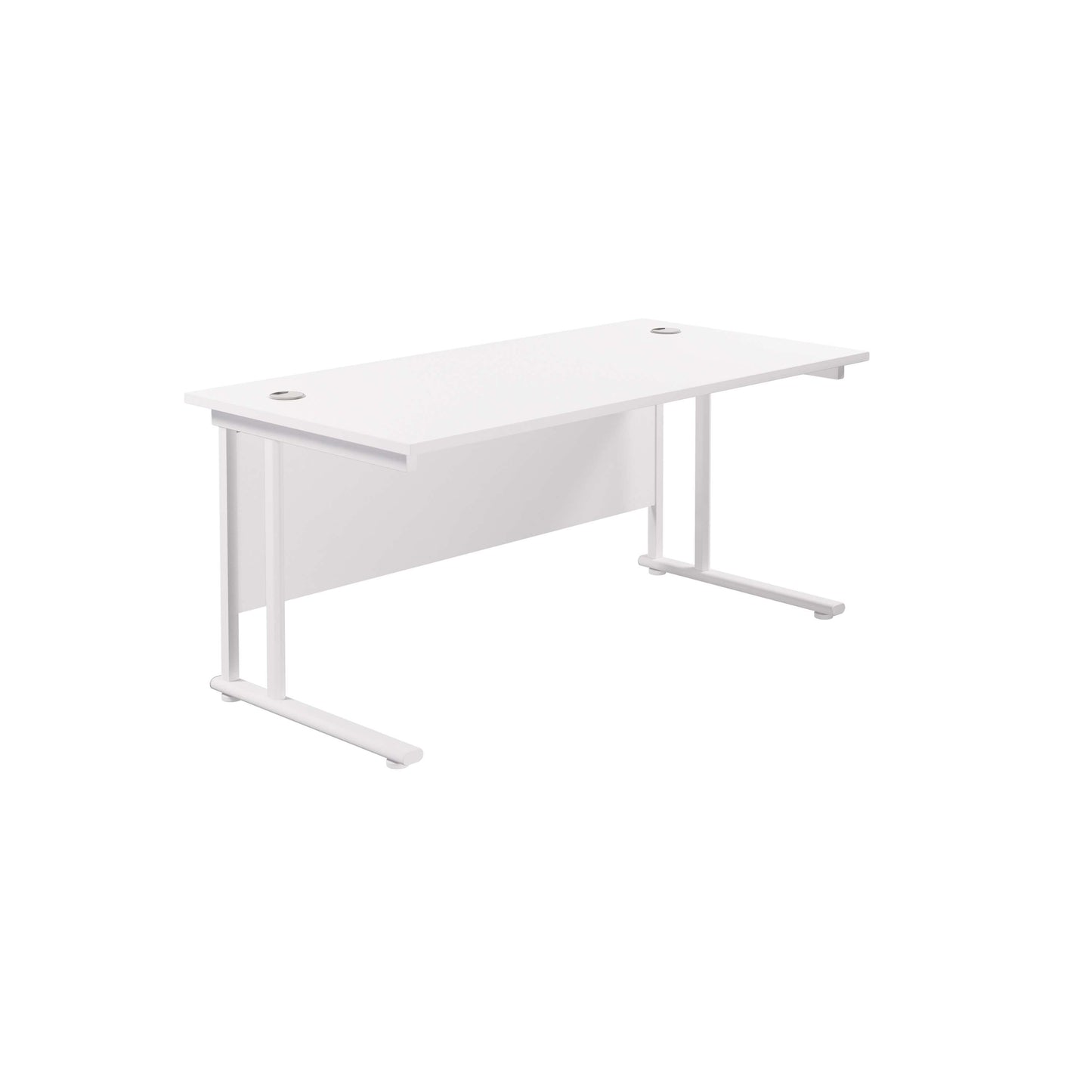 Twin Upright Rectangular Desk: 800mm Deep (FSC) | 1800X800 | White/White