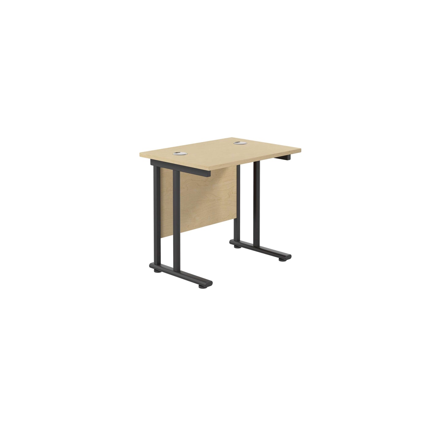 Twin Upright Rectangular Desk: 600mm Deep (FSC) | 800X600 | Maple/Black