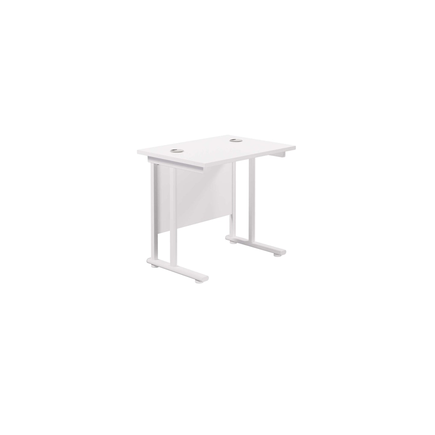 Twin Upright Rectangular Desk: 600mm Deep (FSC) | 800X600 | White/White