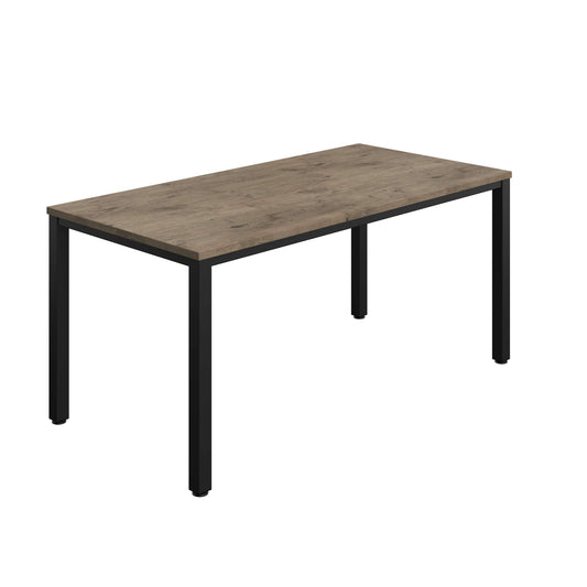 Fraction Infinity Rectangular Meeting Table (FSC) | 1600 X 800 | Grey Nebraska Oak/Black