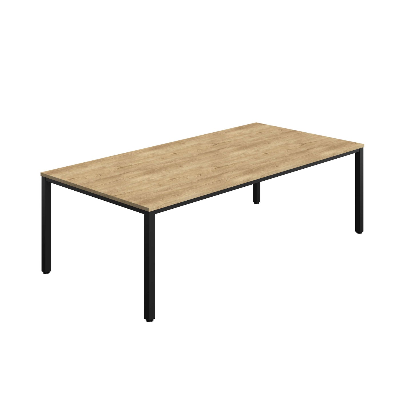 Fraction Infinity Rectangular Meeting Table (FSC) | 2400 X 1200 | Natural Nebraska Oak/Black