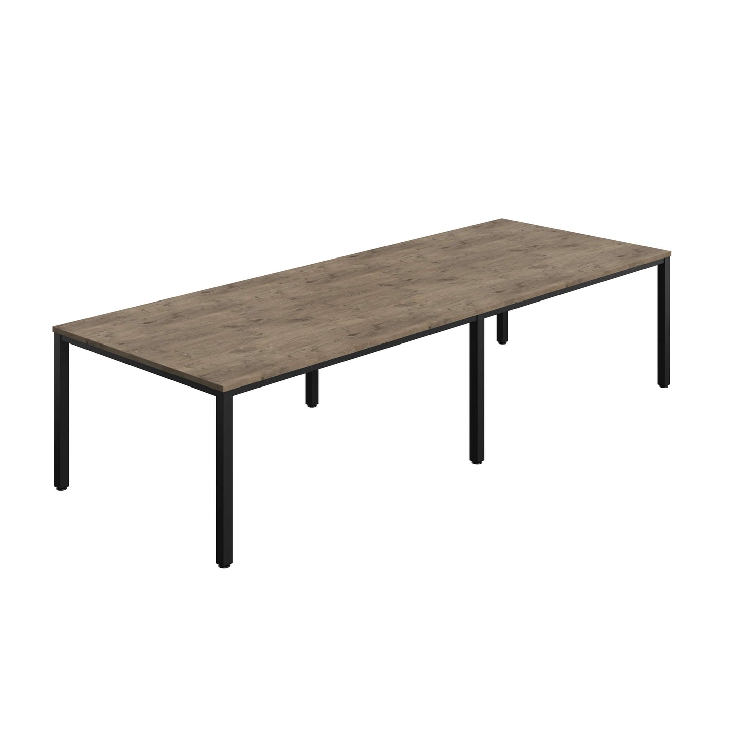 Fraction Infinity Rectangular Meeting Table (FSC) | 3200 X 1200 | Grey Nebraska Oak/Black