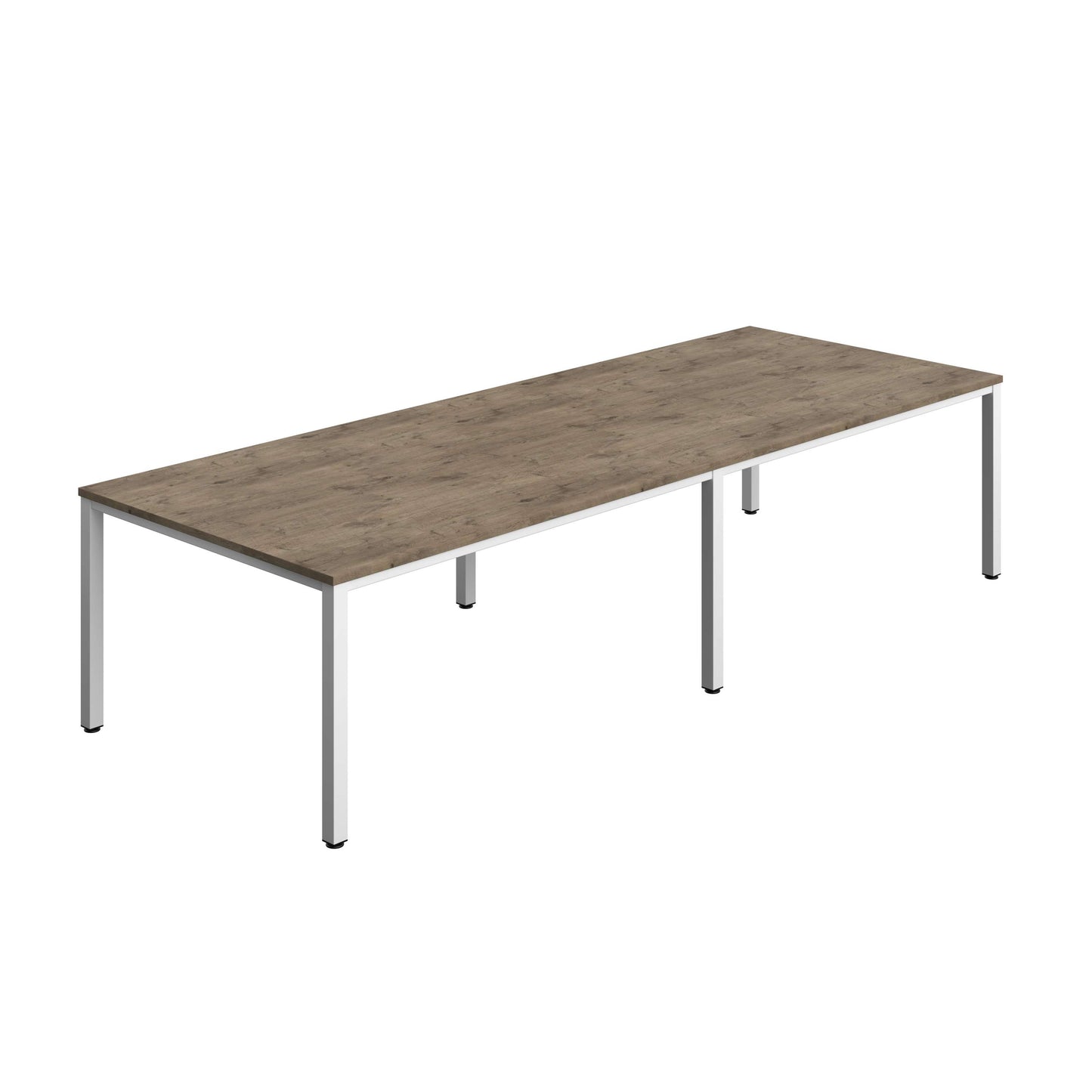 Fraction Infinity Rectangular Meeting Table (FSC) | 3200 X 1200 | Grey Nebraska Oak/White