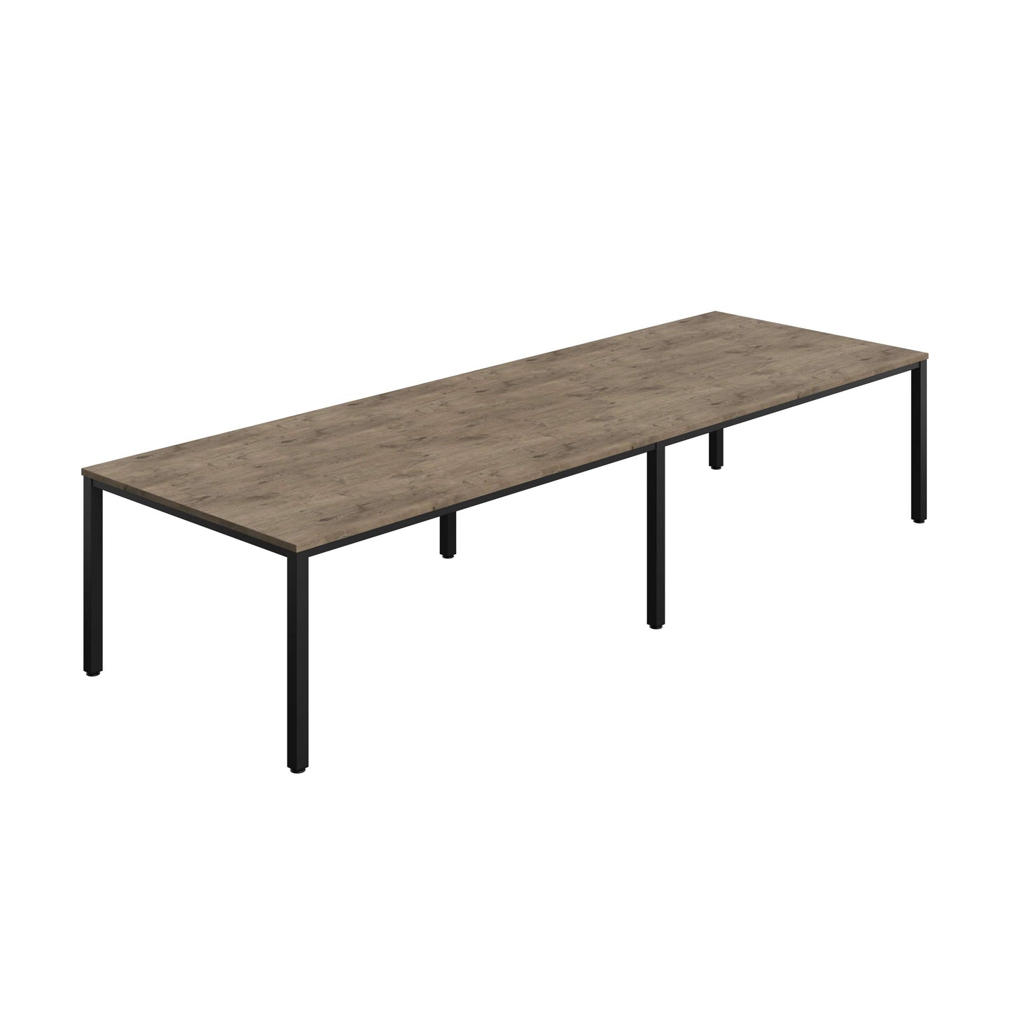 Fraction Infinity Rectangular Meeting Table (FSC) | 3600 X 1200 | Grey Nebraska Oak/Black