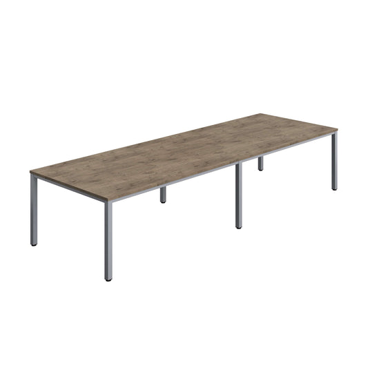 Fraction Infinity Rectangular Meeting Table (FSC) | 3600 X 1200 | Grey Nebraska Oak/Silver