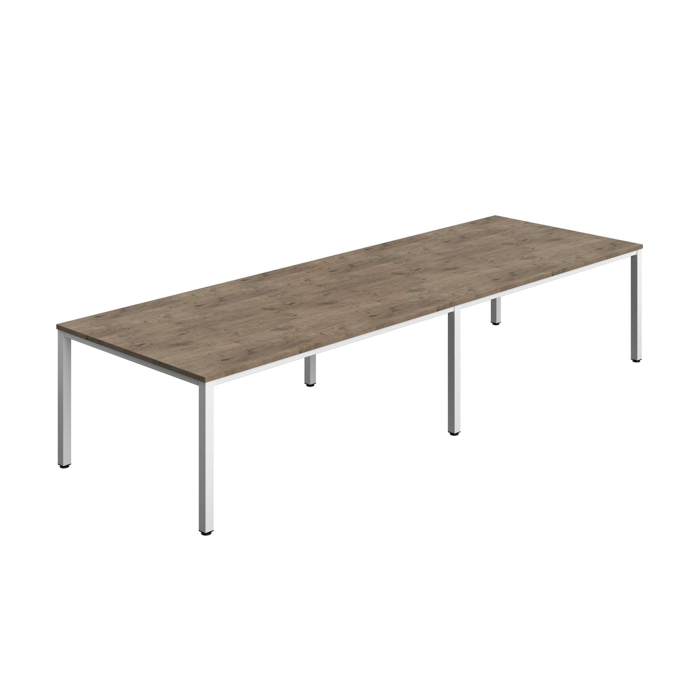 Fraction Infinity Rectangular Meeting Table (FSC) | 3600 X 1200 | Grey Nebraska Oak/White