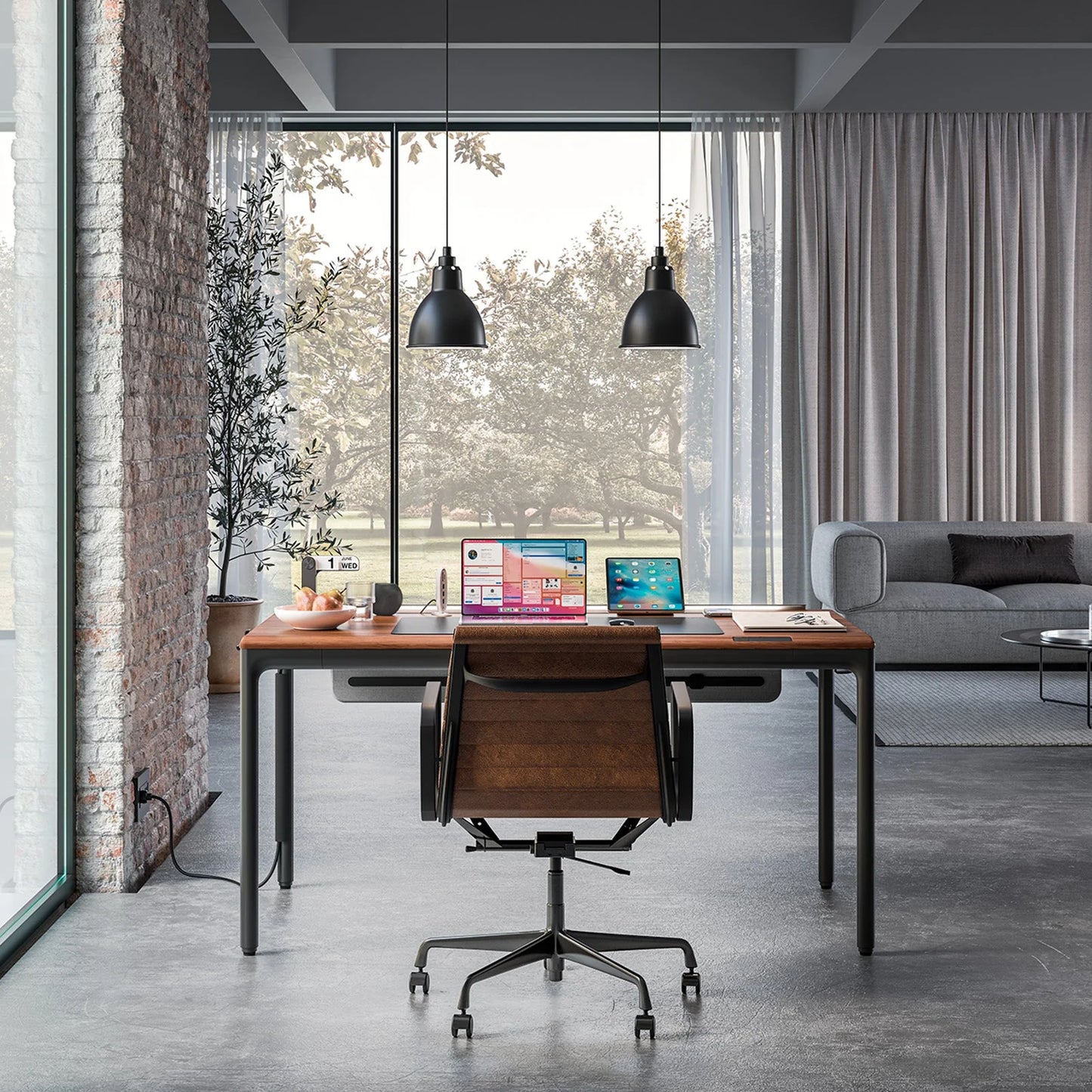 Tenon ALXR Smart Adjustable Desk - Modular sit-stand desk with a built-in touchscreen