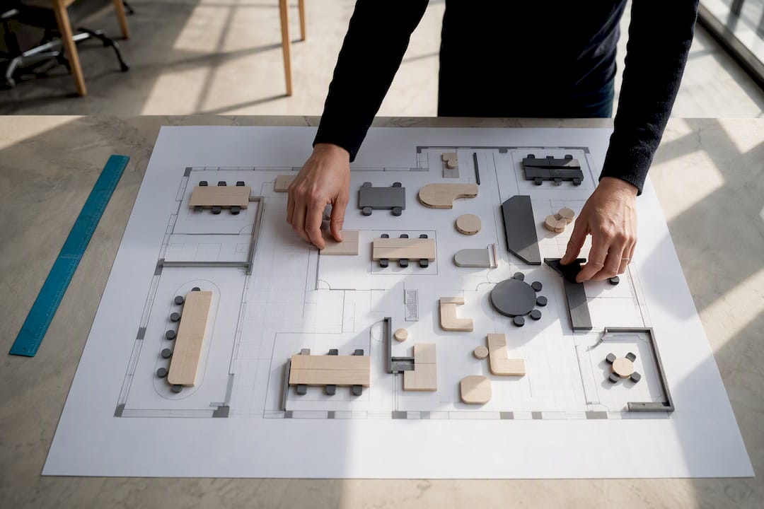 Planner arranging hybrid office zones