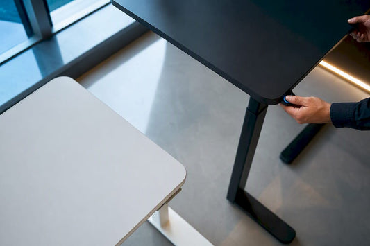 Contrasting seated and standing workstation heights