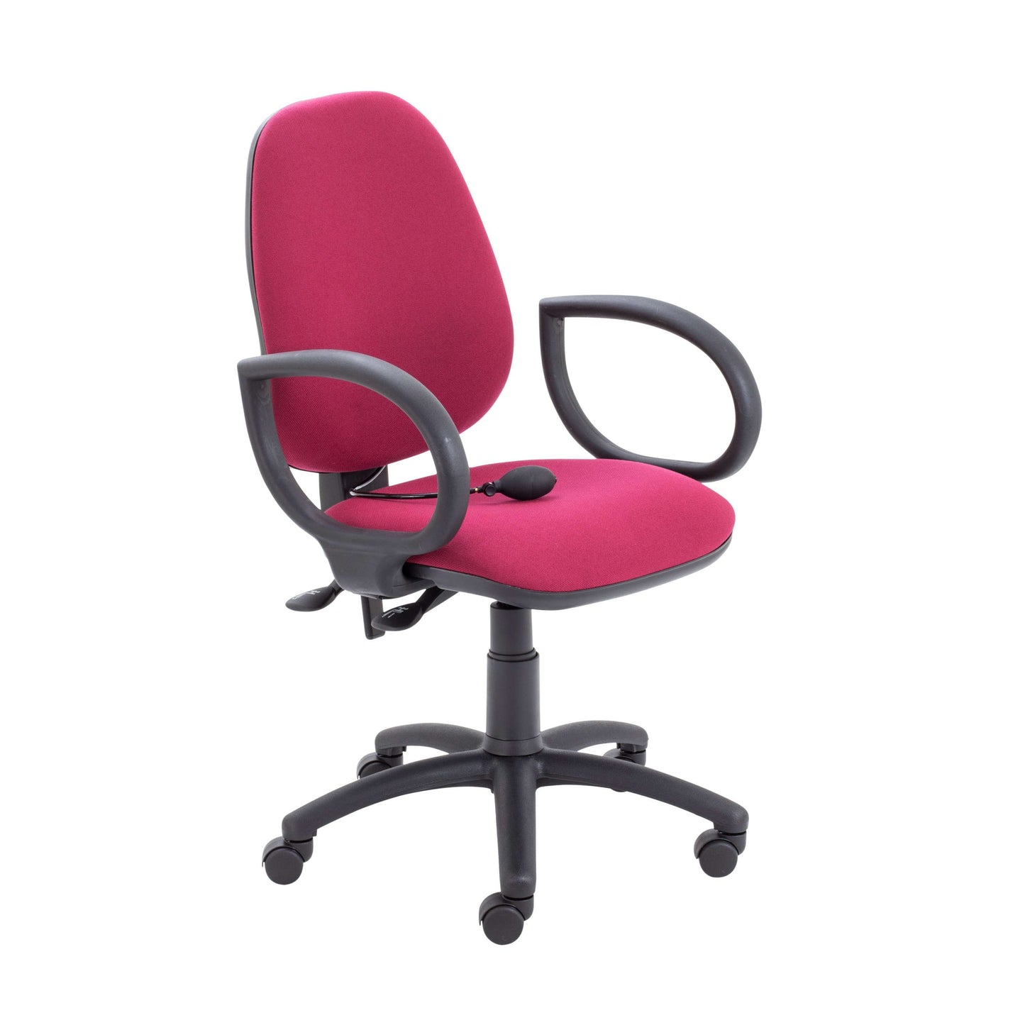 Calypso Ergo 2 Lever Office Chair with Lumbar Pump | Fixed Arms | Claret