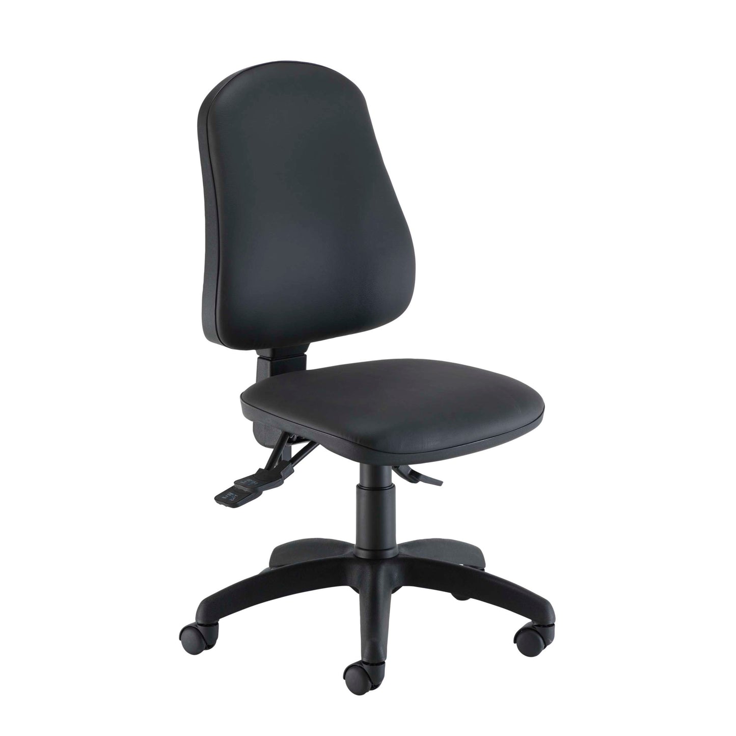 Calypso Ergo 2 Lever Office Chair with Lumbar Pump | No Arms | Black PU