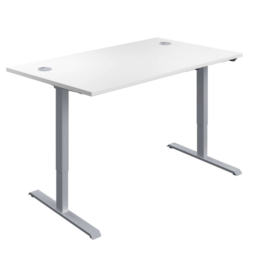 Economy Single Motor Sit Stand Desk (FSC) | 1200 X 800 | White/Silver