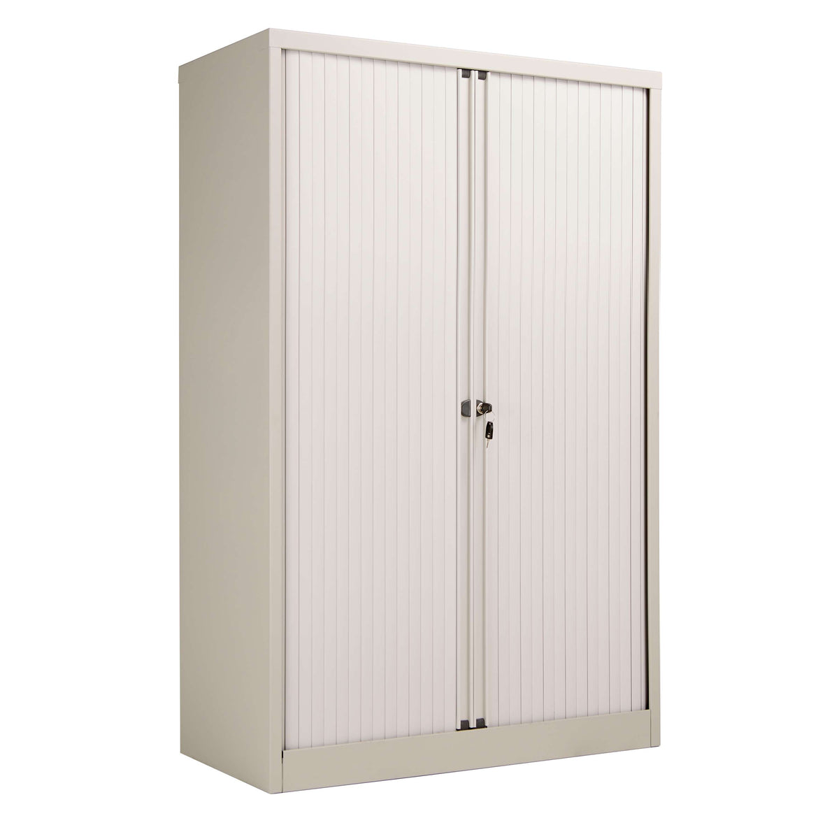 Bisley Essentials Steel Side Open Tambour | 1585mm High | Matching Shutter Doors | Goose Grey