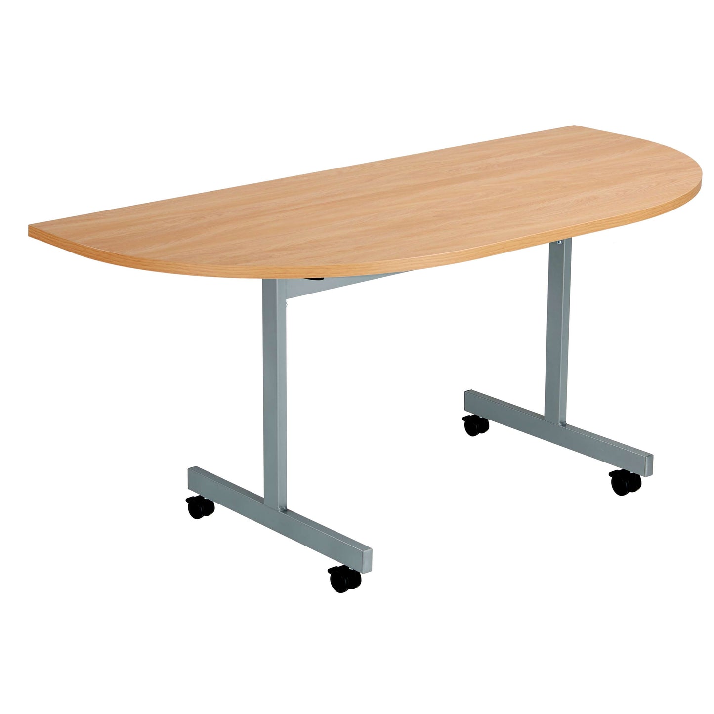 One Eighty D-End Tilting Table (FSC) | 1600 X 800 | Beech/Silver