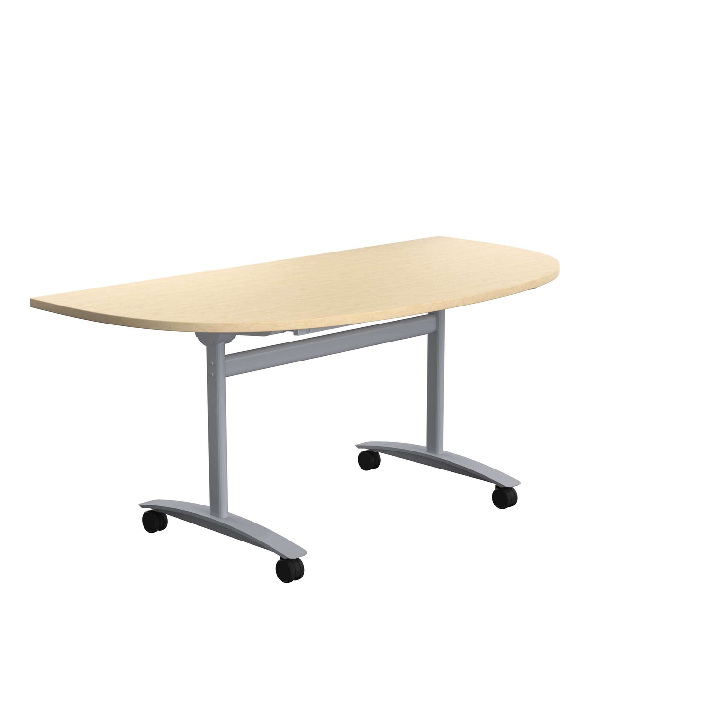 One D-End Tilting Table (FSC) | 1600 X 800 | Maple/Silver