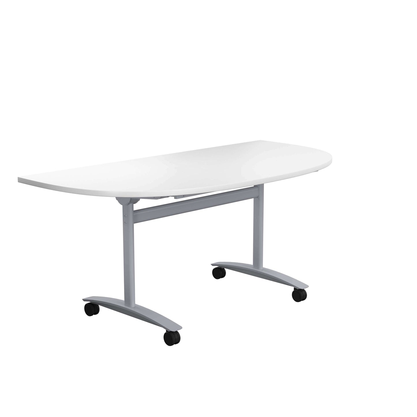 One D-End Tilting Table (FSC) | 1600 X 800 | White/Silver