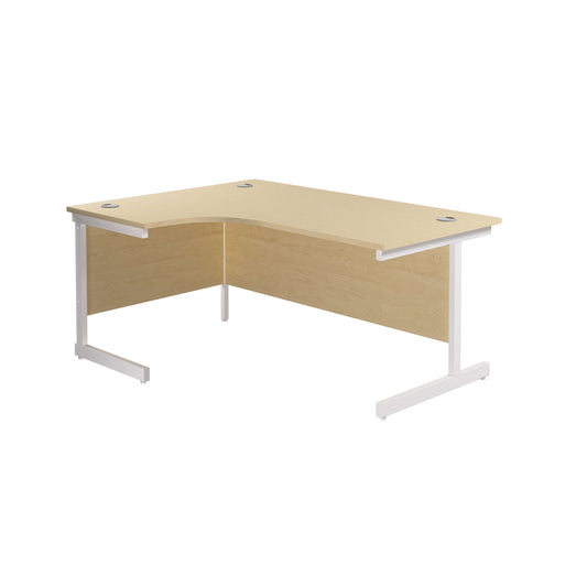 Single Upright Left Hand Radial Desk (FSC) | 1600 X 1200 | Maple/White