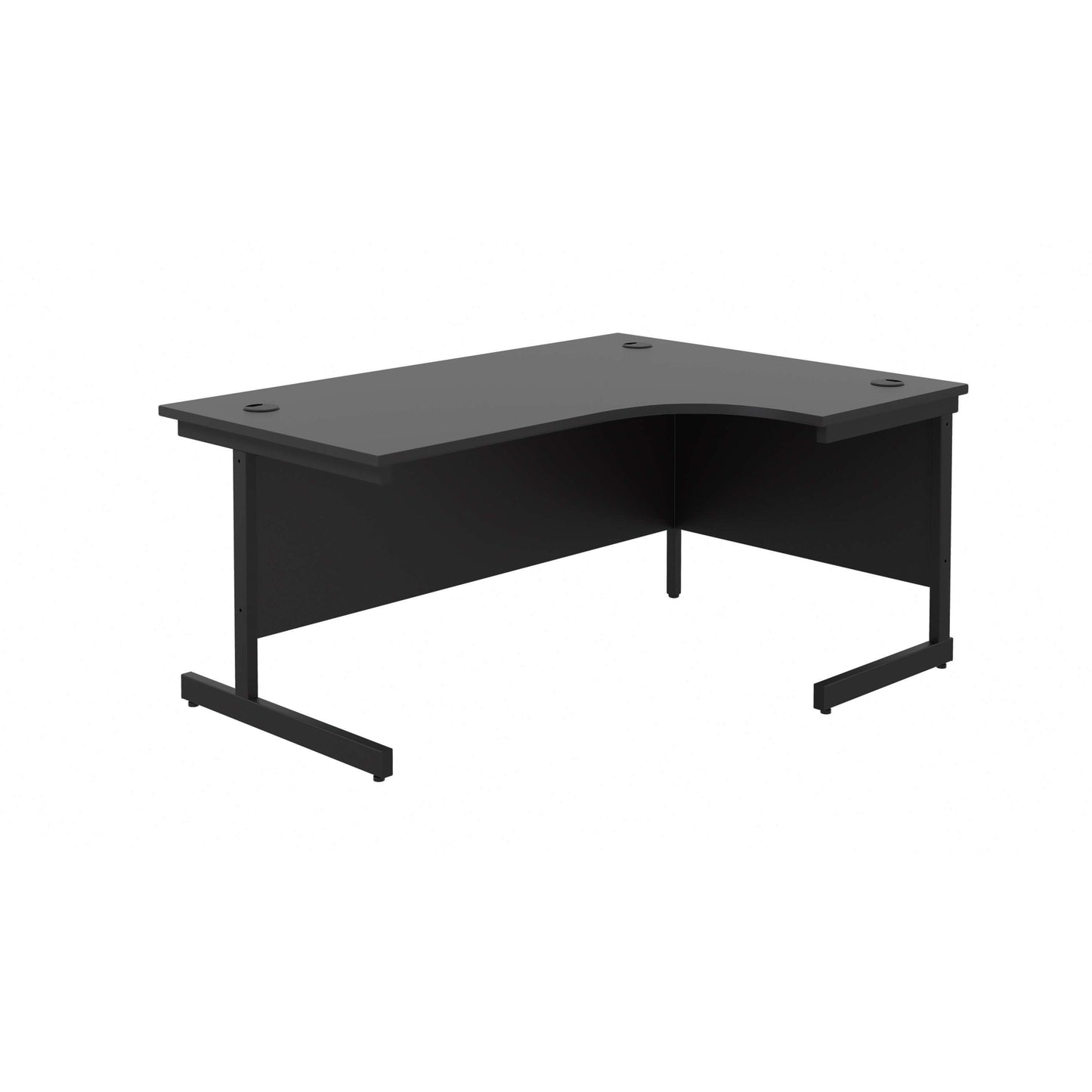 Single Upright Right Hand Radial Desk (FSC) | 1600 X 1200 | Black/Black