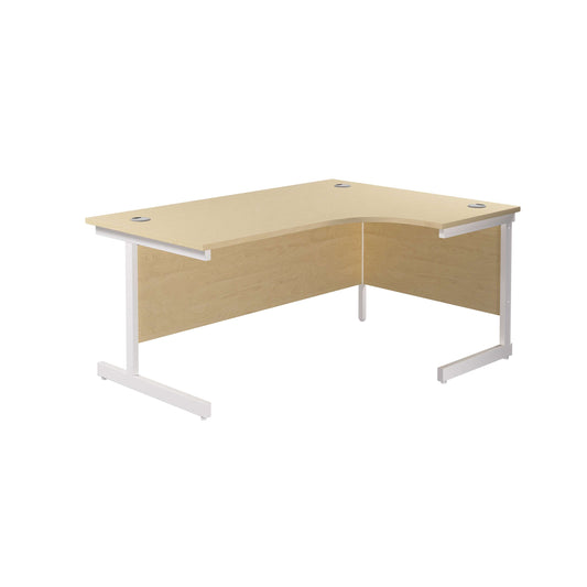 Single Upright Right Hand Radial Desk (FSC) | 1600 X 1200 | Maple/White