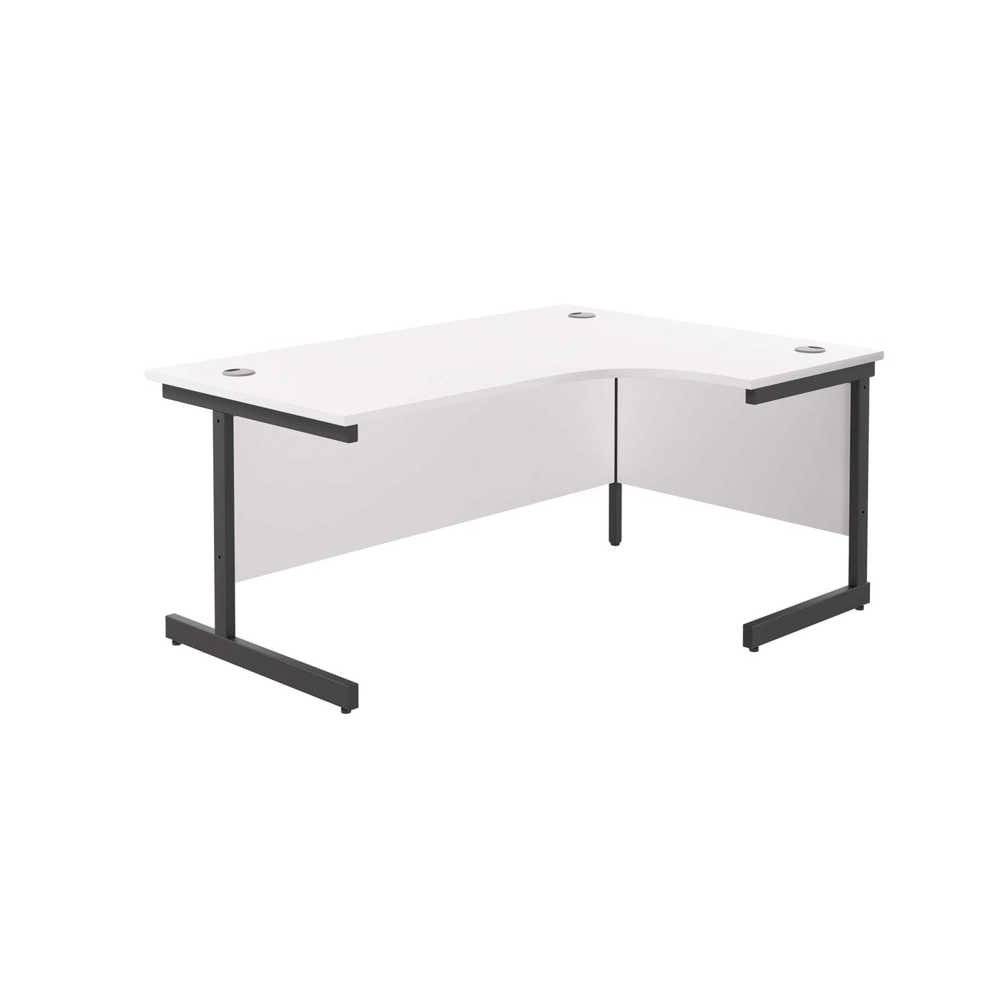Single Upright Right Hand Radial Desk (FSC) | 1600 X 1200 | White/Black