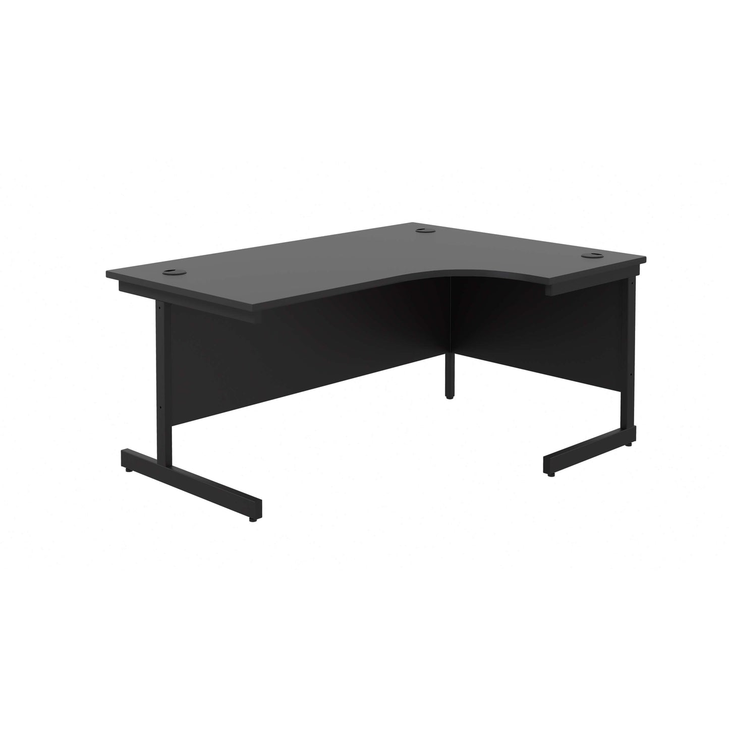 Single Upright Right Hand Radial Desk (FSC) | 1800 X 1200 | Black/Black