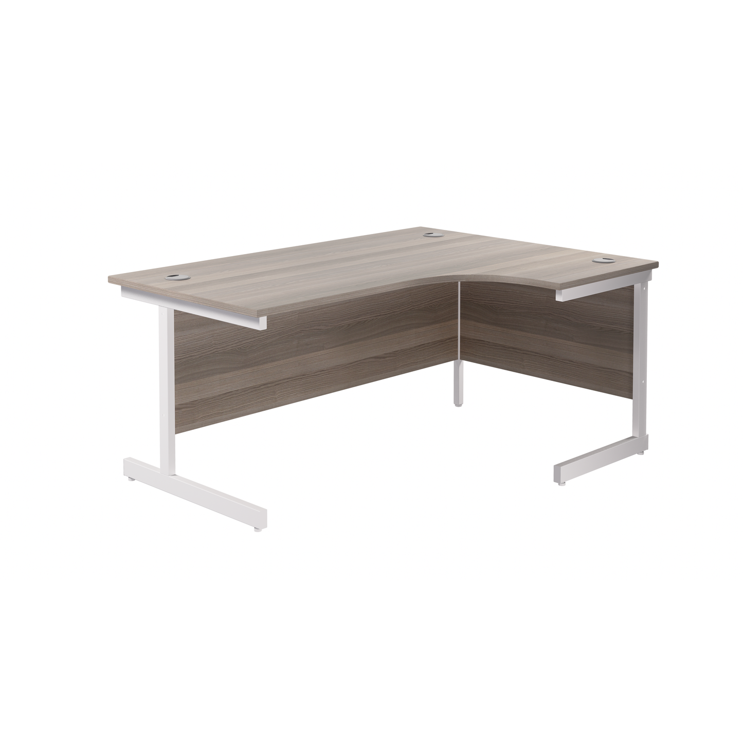 Single Upright Right Hand Radial Desk (FSC) | 1800 X 1200 | Grey Oak/White