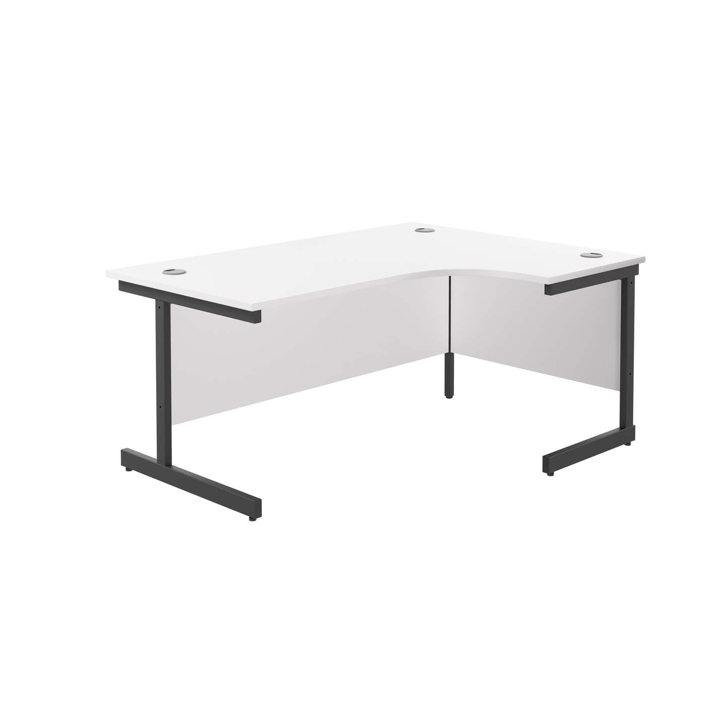 Single Upright Right Hand Radial Desk (FSC) | 1800 X 1200 | White/Black