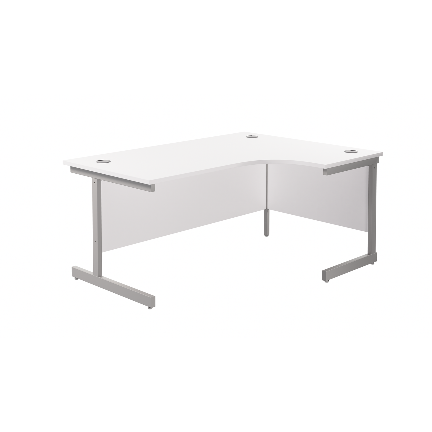 Single Upright Right Hand Radial Desk (FSC) | 1800 X 1200 | White/Silver