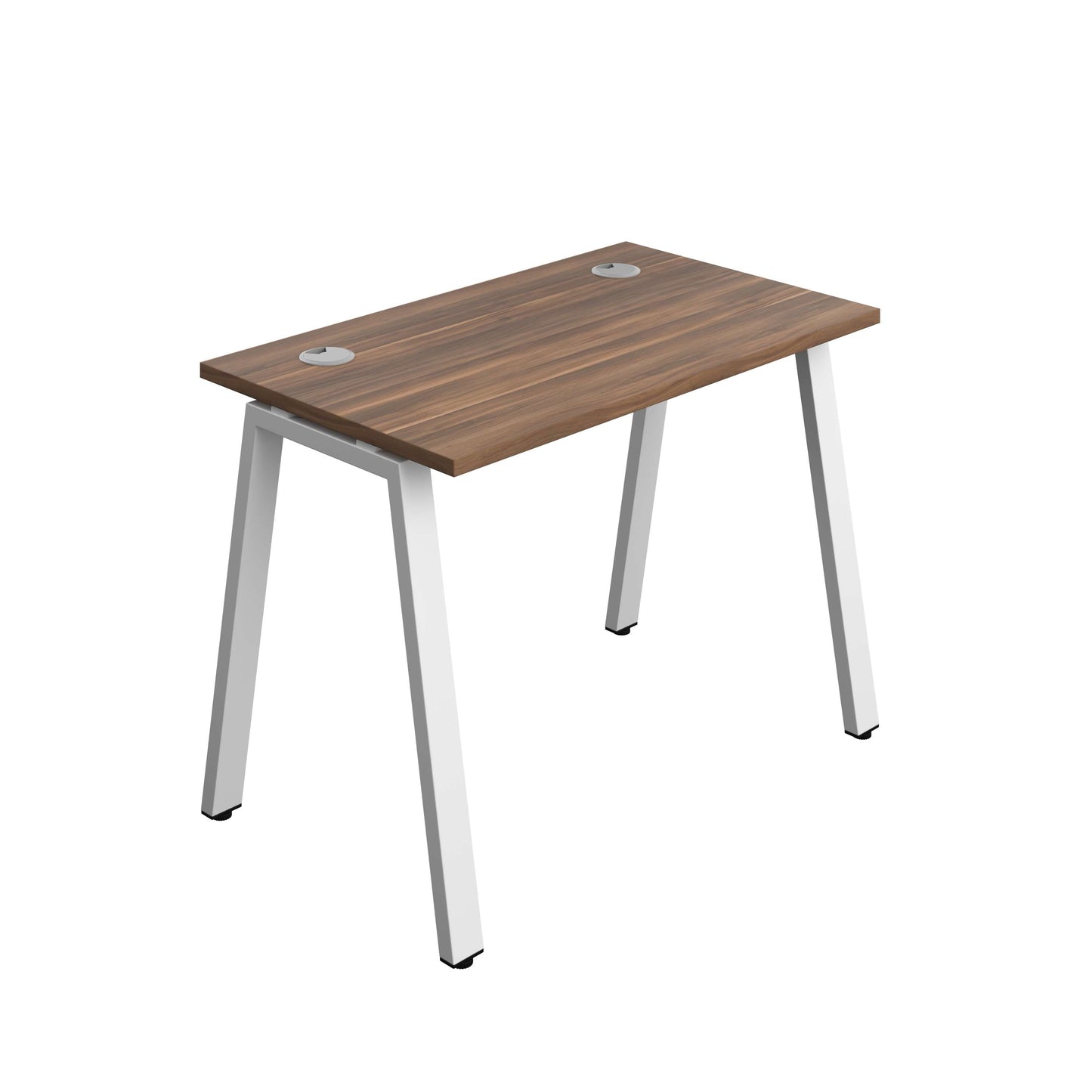 Synergy Bench with Cable Ports: 1 Person (FSC) : A-Frame Leg : 1000 | 600 | Dark Walnut/White