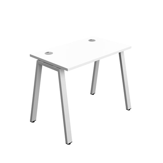 Synergy Bench with Cable Ports: 1 Person (FSC) : A-Frame Leg : 1000 | 600 | White/Silver