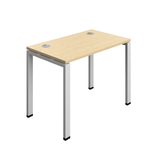 Synergy Bench with Cable Ports: 1 Person (FSC) : Goal Post Leg : 1000 | 600 | Maple/Silver