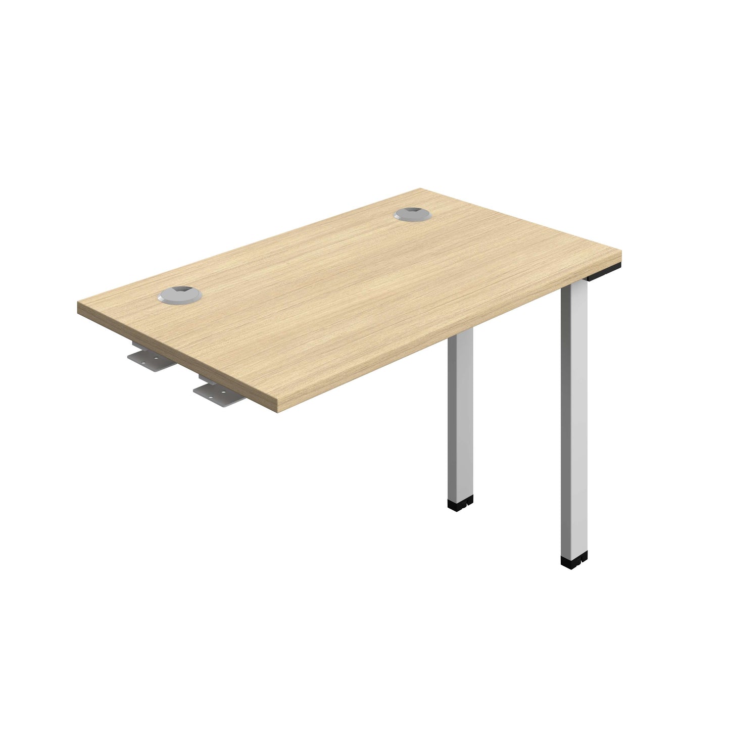 Synergy Bench Extension with Cable Ports: 1 Person (FSC) : 1000 | 600 | Nova Oak/Silver