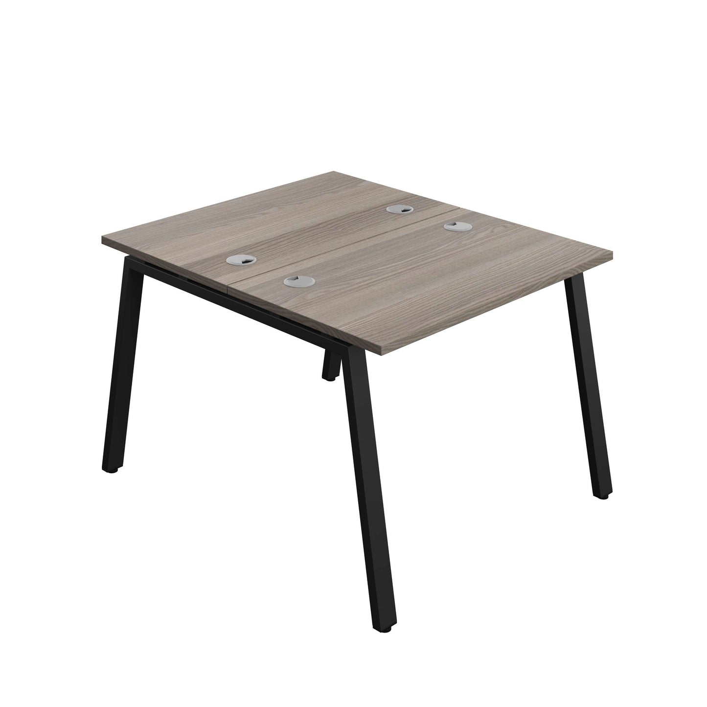 Synergy Bench with Cable Ports: 2 Person (FSC) : A-Frame Leg : 1000 | 700 | Grey Oak/Black